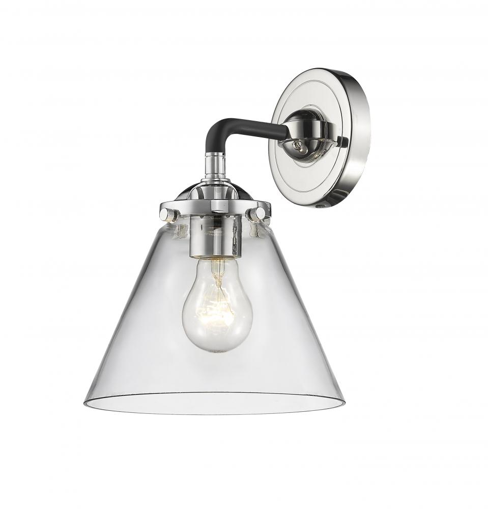 Cone - 1 Light - 8 inch - Black Polished Nickel - Sconce