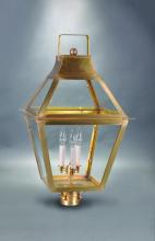 Northeast Lantern 2253-AC-CIM-CSG - Tapered Post Antique Copper Medium Base Socket With Chimney Clear Seedy Glass