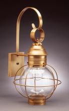Northeast Lantern 2831-AC-MED-CSG - Caged Round Wall Antique Copper Medium Base Socket Clear Seedy Glass
