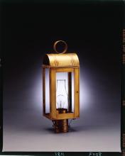 Northeast Lantern 8043-AC-CIM-CSG - Culvert Top Post Antique Copper Medium Base Socket With Chimney Clear Seedy Glass