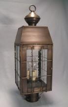 Northeast Lantern 8343-AC-CIM-CSG - H-Rod Post Antique Copper Medium Base Socket With Chimney Clear Seedy Glass